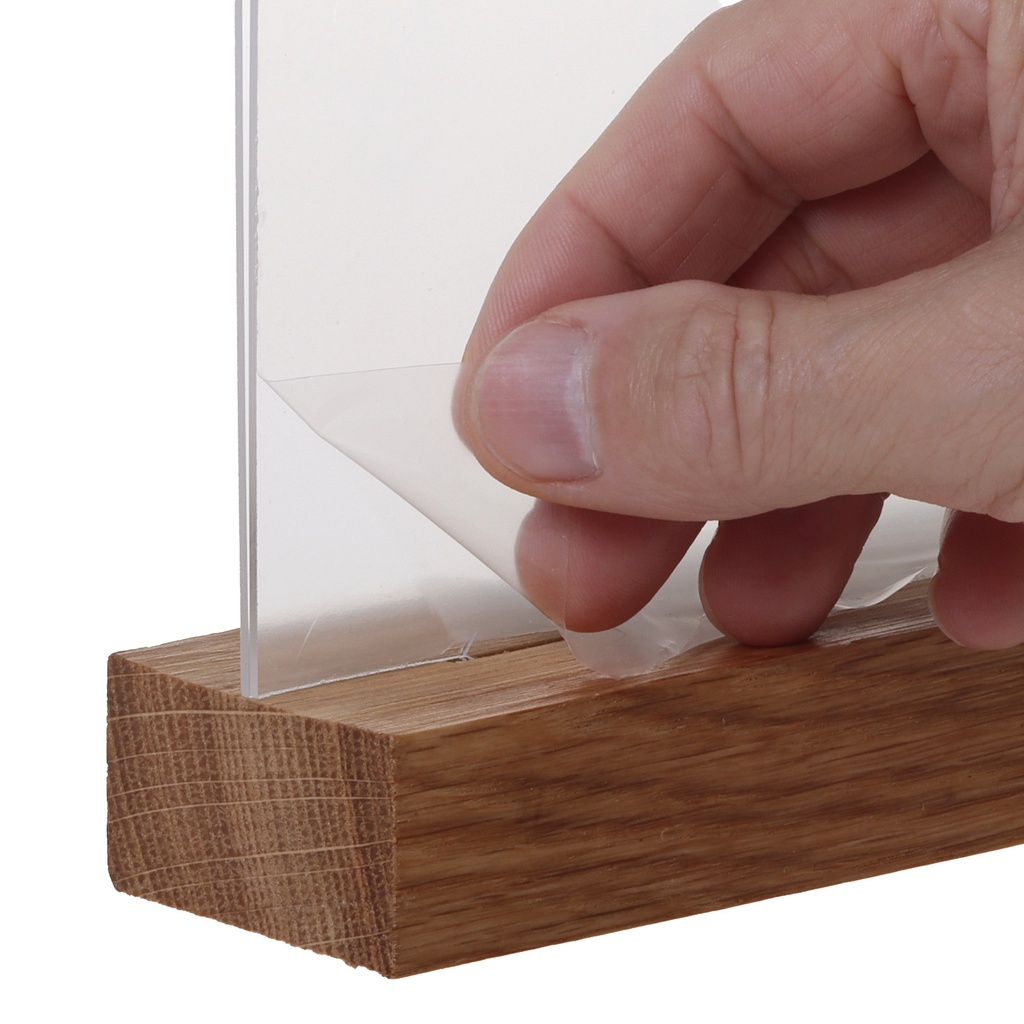 Kaarthouder Europel acryl houten voet A6 liggend 5 stuks — afbeelding 4