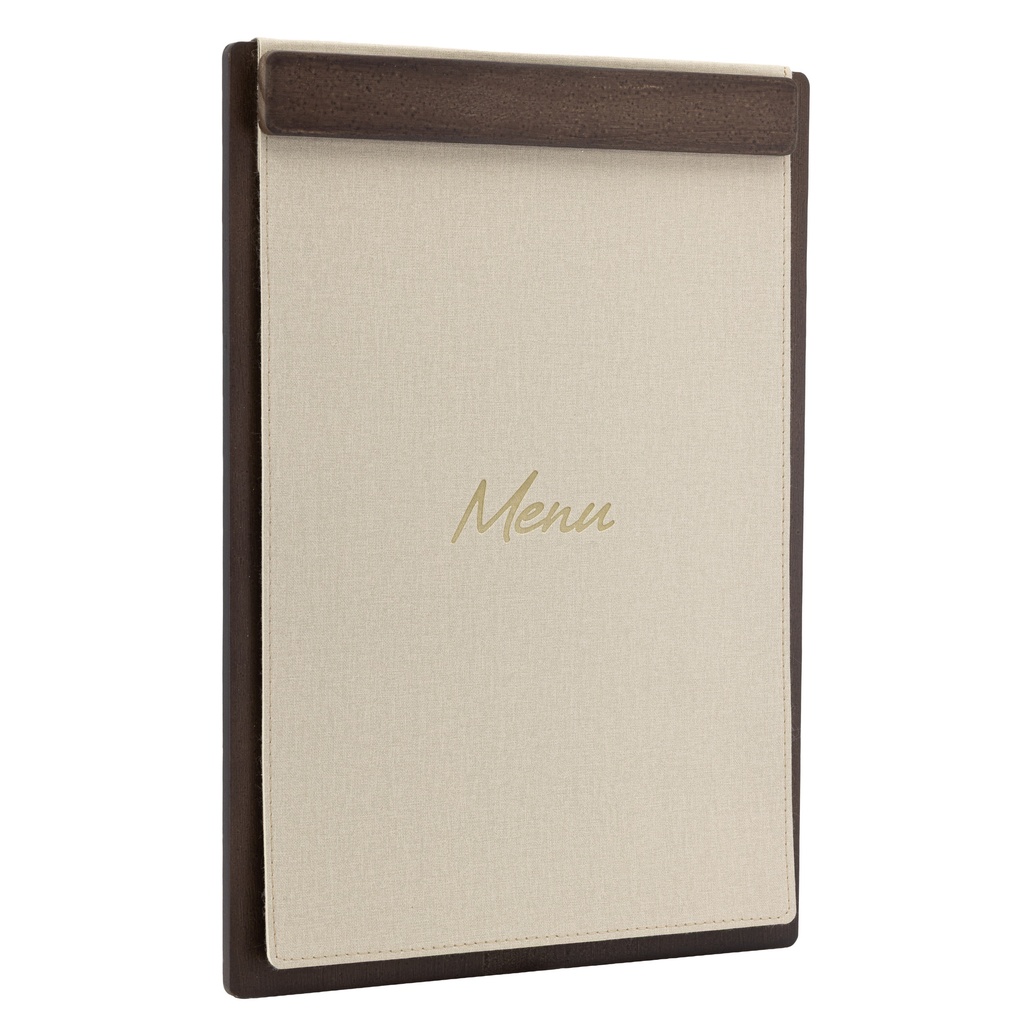 Menukaart Securit Signature klembord A4 donker hout grijs — afbeelding 2