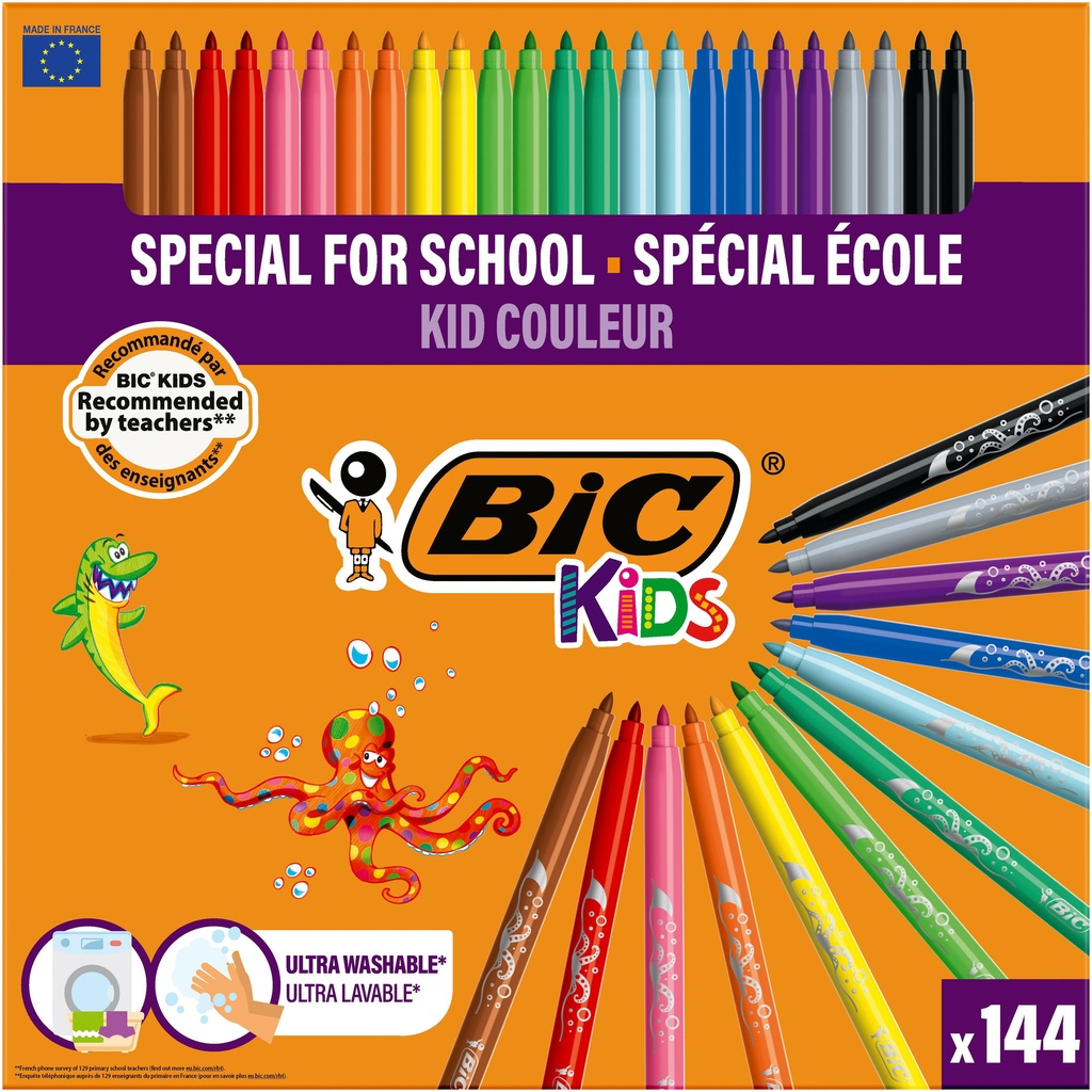 Kleurstiften BicKids couleur medium assorti schoolbox à 144 stuks — afbeelding 3