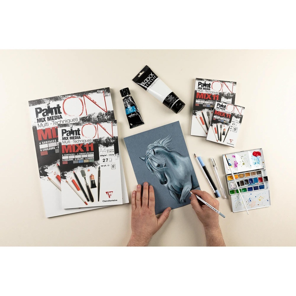 Mix Media Papier Clairefontaine 11 A5 Paint On 27 vel 250gram assorti — afbeelding 3