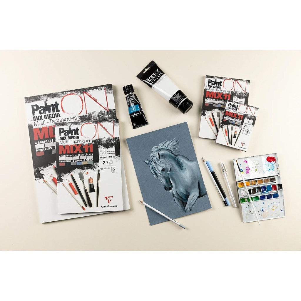 Mix Media Papier Clairefontaine 11 A4 Paint On 27 vel 250gram assorti — afbeelding 2
