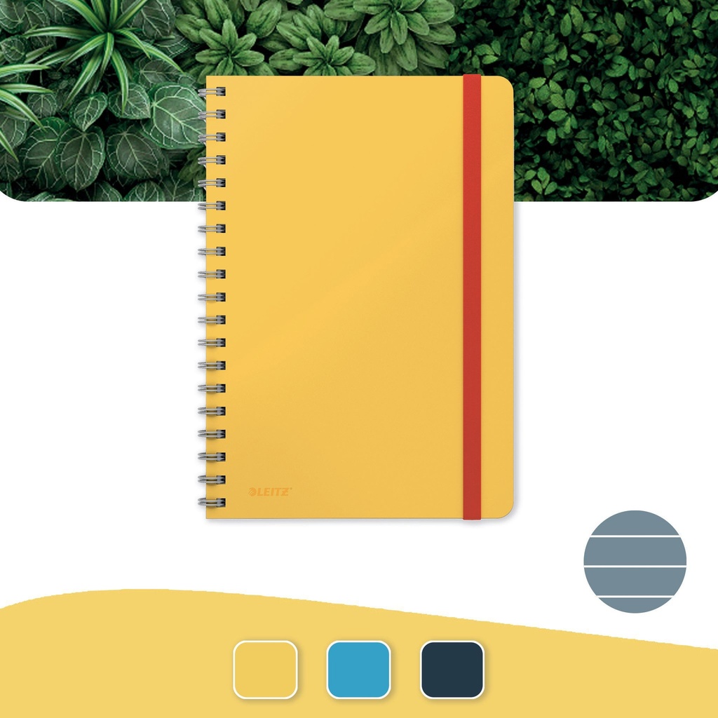 Notitieboek Leitz Cosy B5 160 blz spiraal lijn geel — afbeelding 6