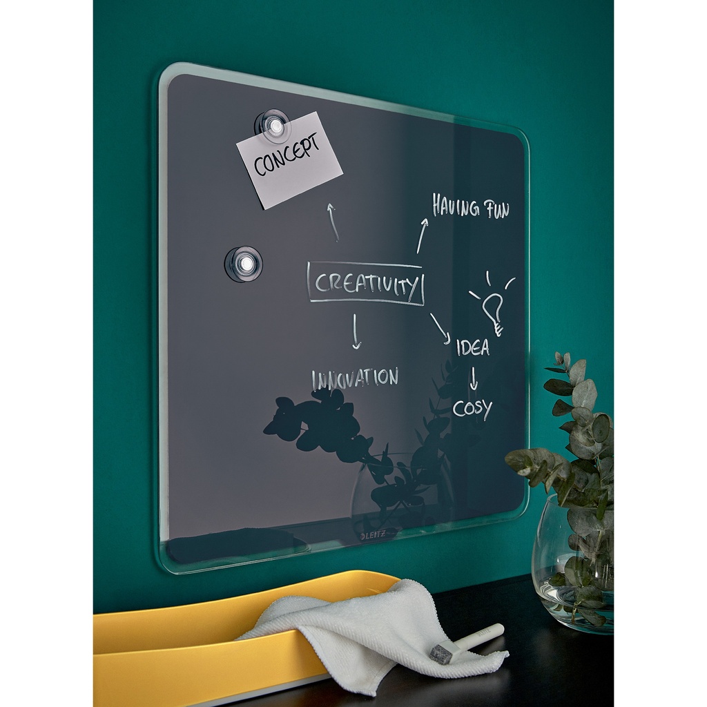 Glasbord Leitz Cosy magnetisch 450x450mm grijs — afbeelding 4