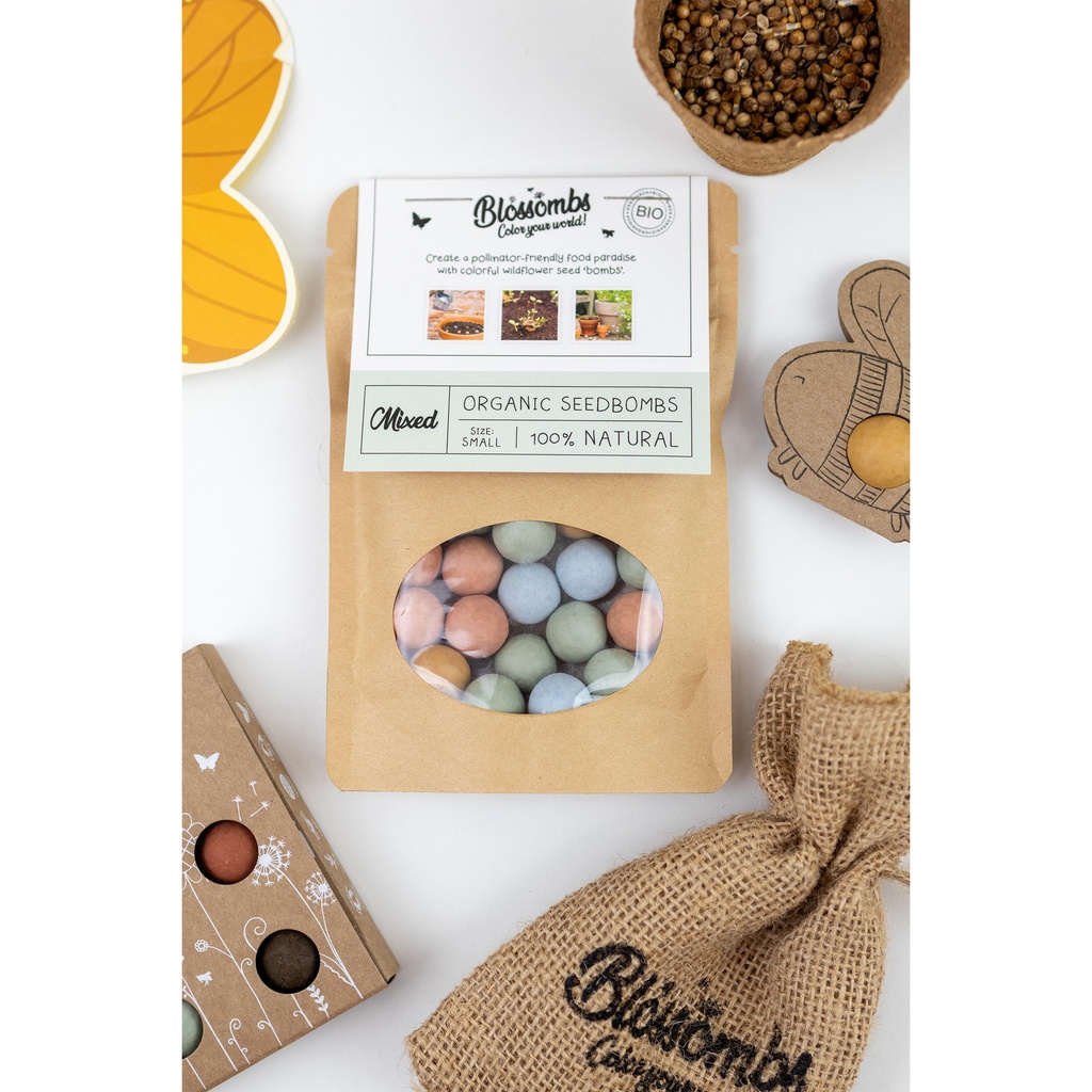 Gitfbag Blossombs mix 25 zaadbommetjes — afbeelding 2