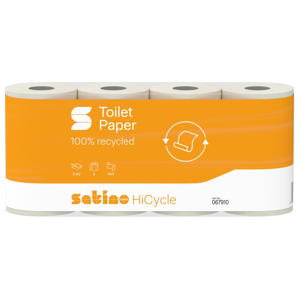 Toiletpapier Satino MT1 HiCycle 2-laags 8x400 vel wit 067910 — afbeelding 2