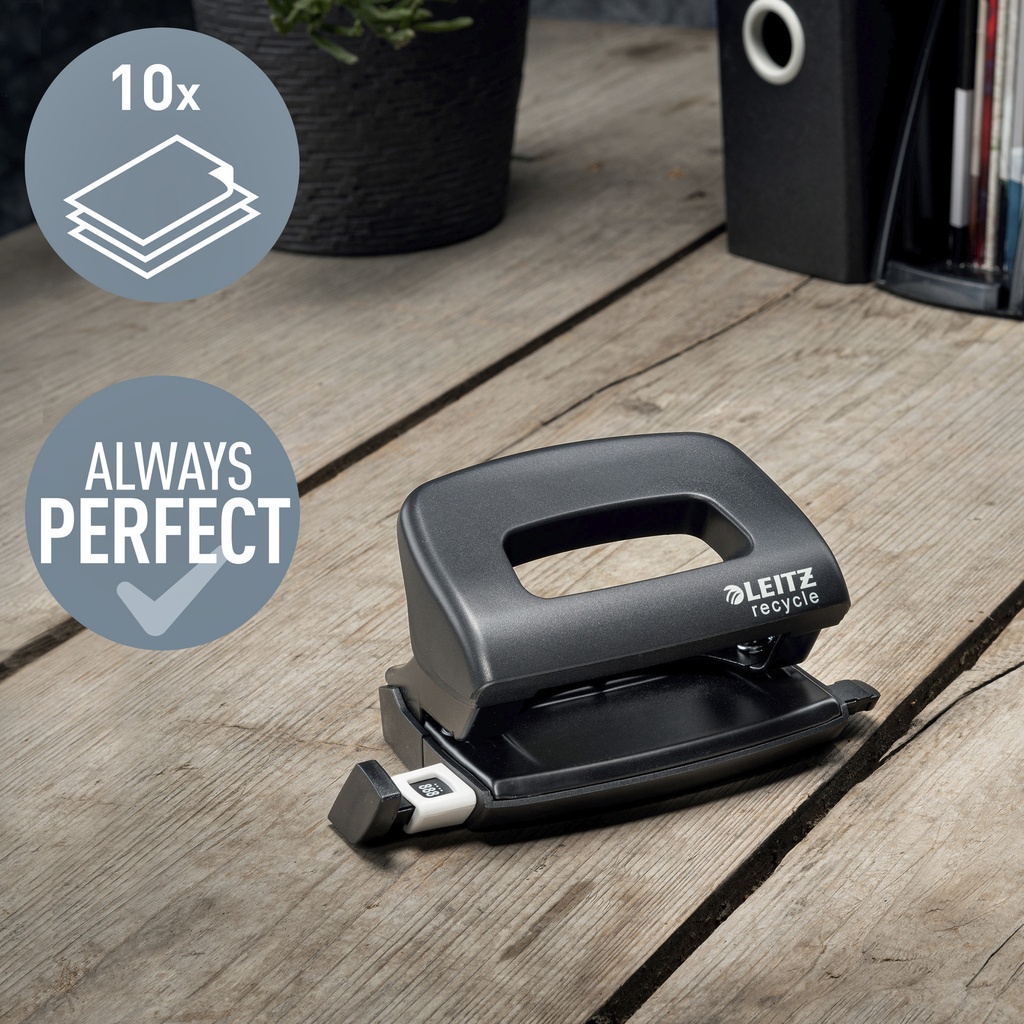 Perforator Leitz Nexxt  Recycle mini 10 vel zwart — afbeelding 6
