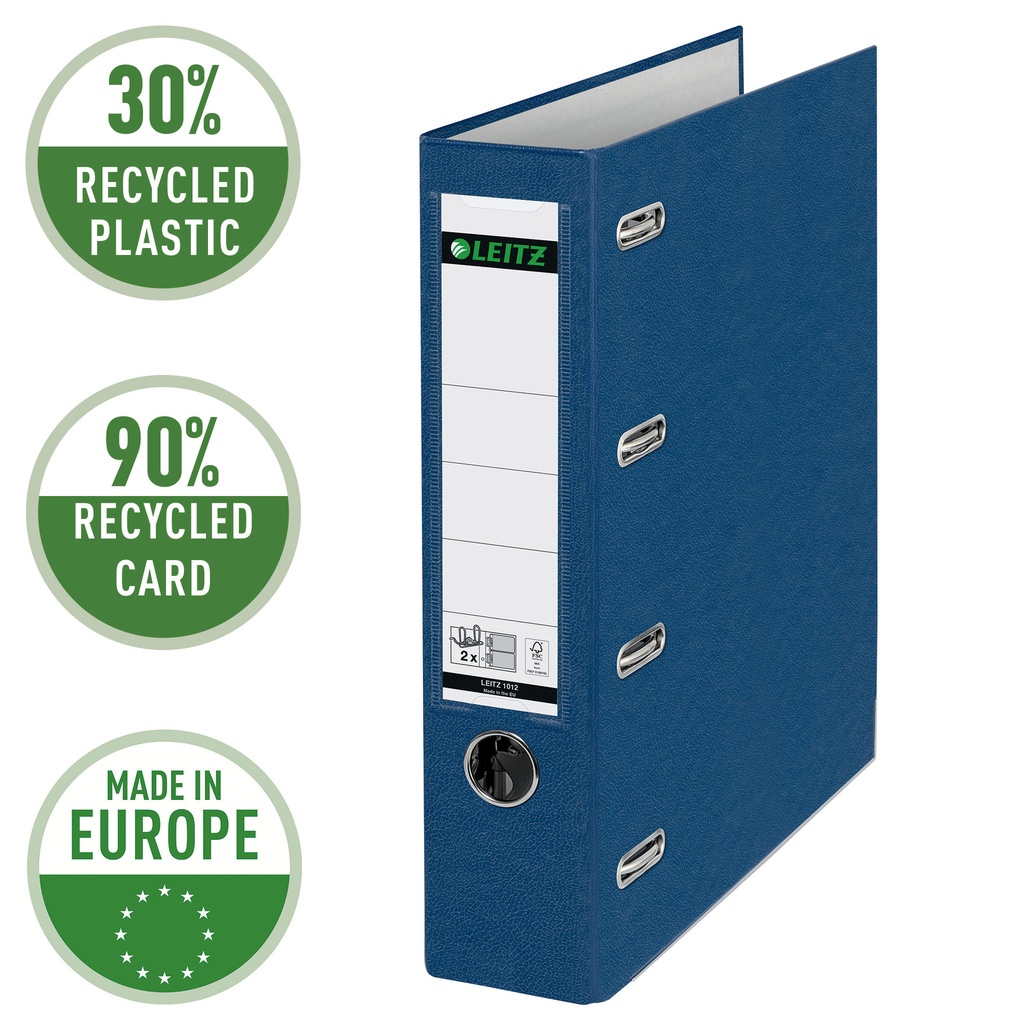 Giro-bank ordner Leitz A4 met dubbele mechaniek 80mm PP blauw — afbeelding 4