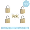 Hangslot MasterLock 4 gelijksluitend messing 20mm 4 stuks — afbeelding 2