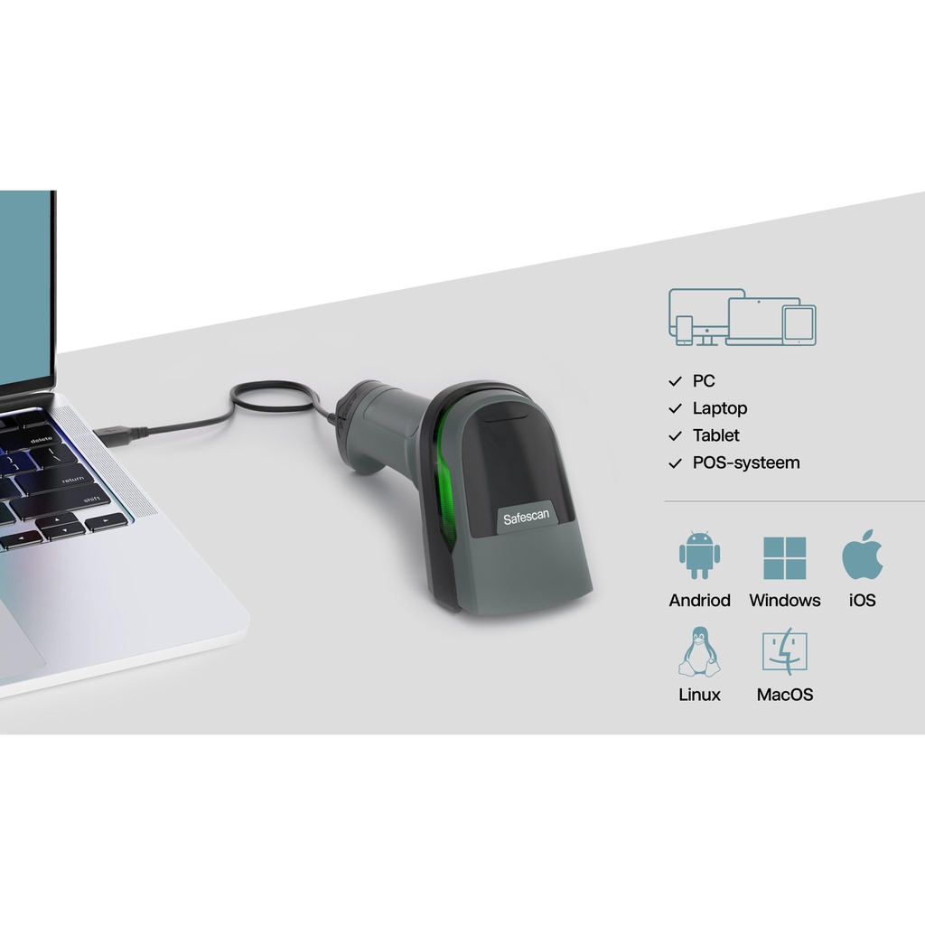 Barcodescanner Safescan 330-W bedraad + standaard — afbeelding 6