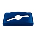 Deksel Rubbermaid Slim Jim Vented inwerpopening voor gemengde recycling blauw — afbeelding 2