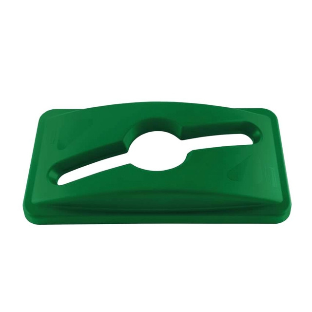 Deksel Rubbermaid Slim Jim Vented inwerpopening voor gemengde recycling groen — afbeelding 2