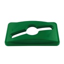 Deksel Rubbermaid Slim Jim Vented inwerpopening voor gemengde recycling groen — afbeelding 2