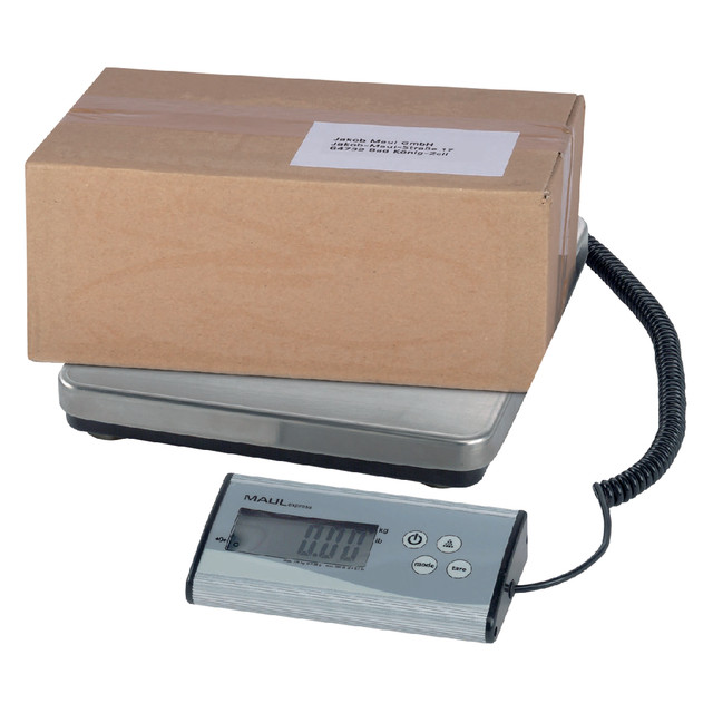 Pakketweger MAUL Cargo 50kg metalen plateau 27x27cm + 9V batterij zilver — afbeelding 2