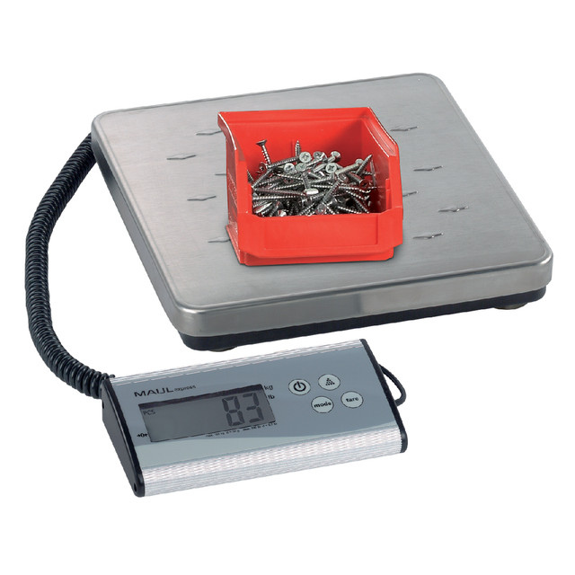 Pakketweger MAUL Cargo 120kg metalen plateau 27x27cm +9V batterij zilver — afbeelding 2