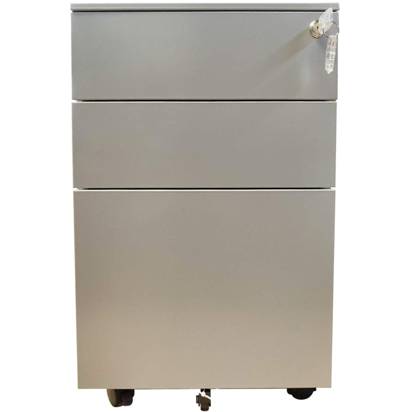 Ladeblok Euroseats 3 lade (2+1) 50x39x60cm op wieltjes grijs — afbeelding 2