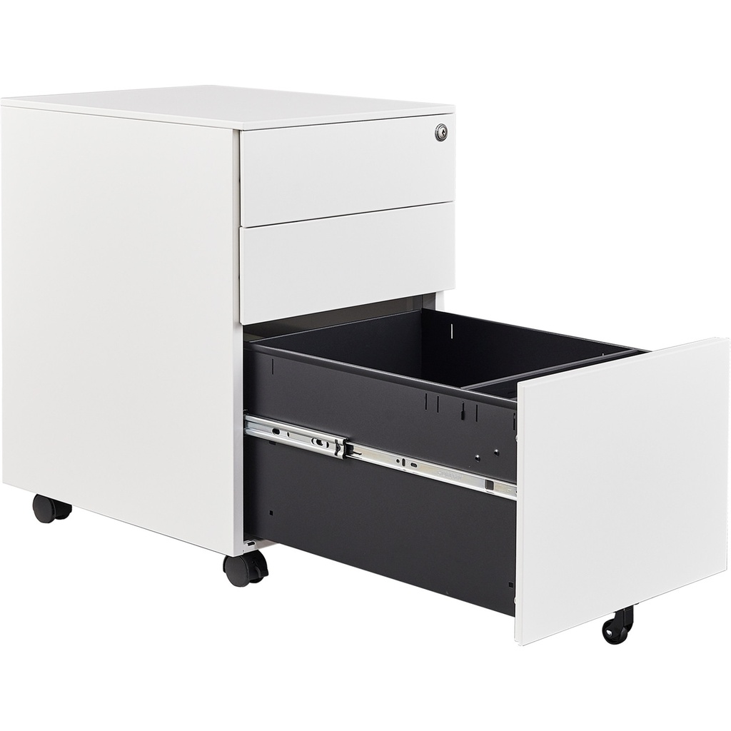 Ladeblok Euroseats 3 lade (2+1) 50x39x60cm op wieltjes wit — afbeelding 2