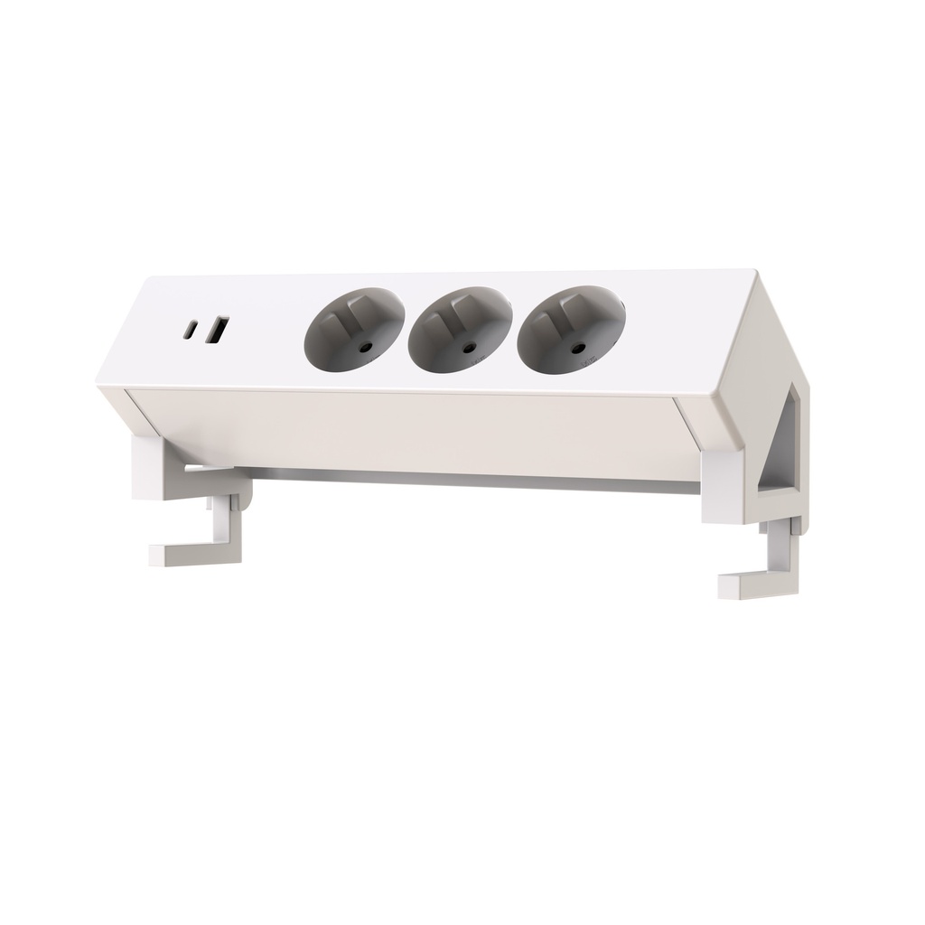 Stekkerdoos Euroseats opbouw 3 voudig USB A+C wit — afbeelding 2