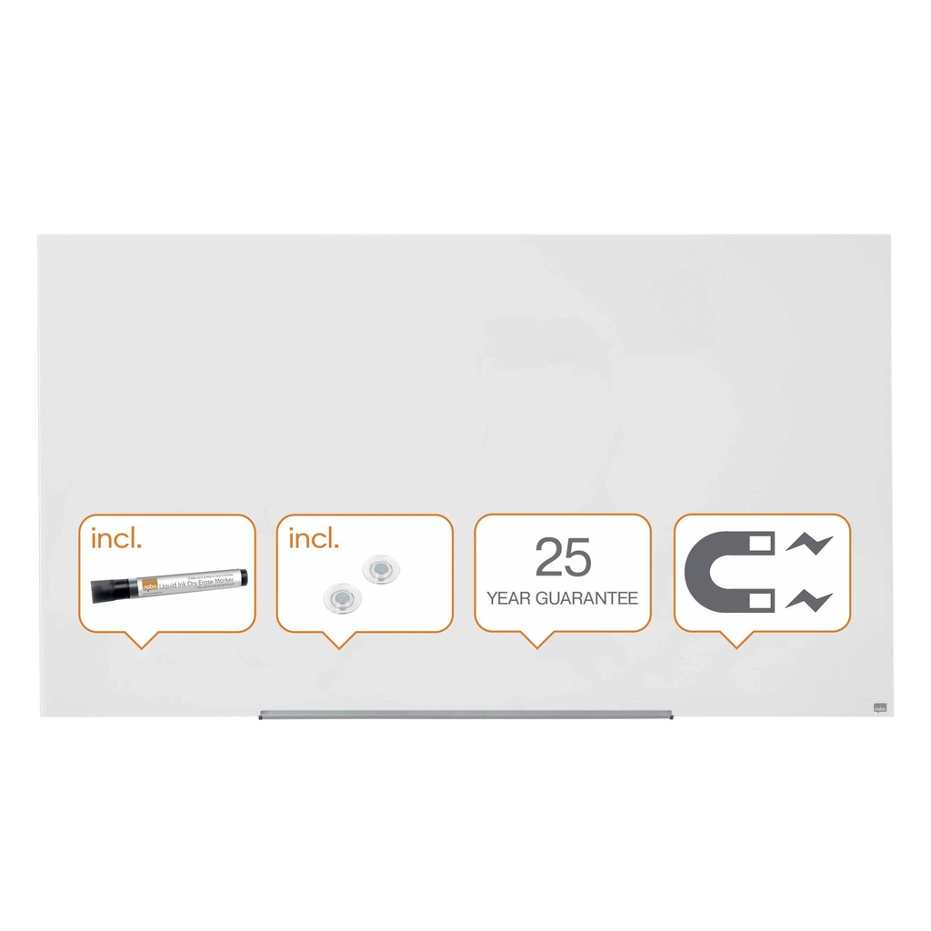 Glasbord Nobo Impression Pro 188x105cm briljant wit — afbeelding 2