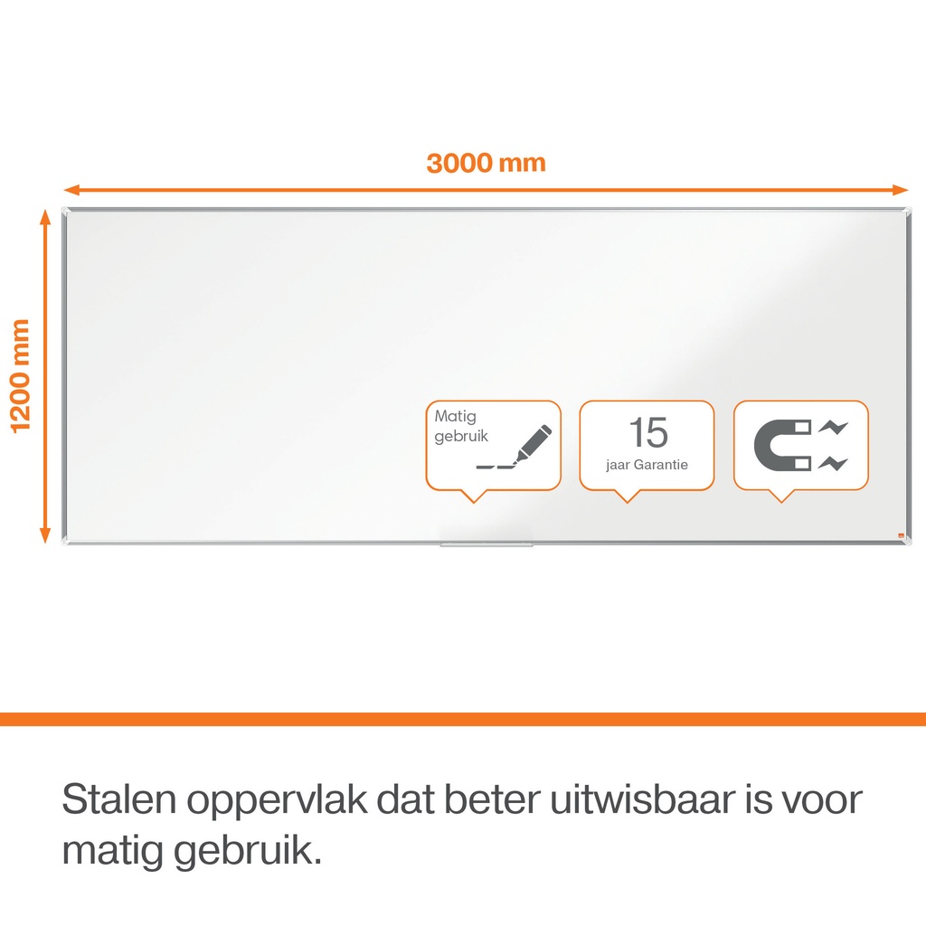 Whiteboard Nobo Premium Plus 120x300cm staal — afbeelding 2