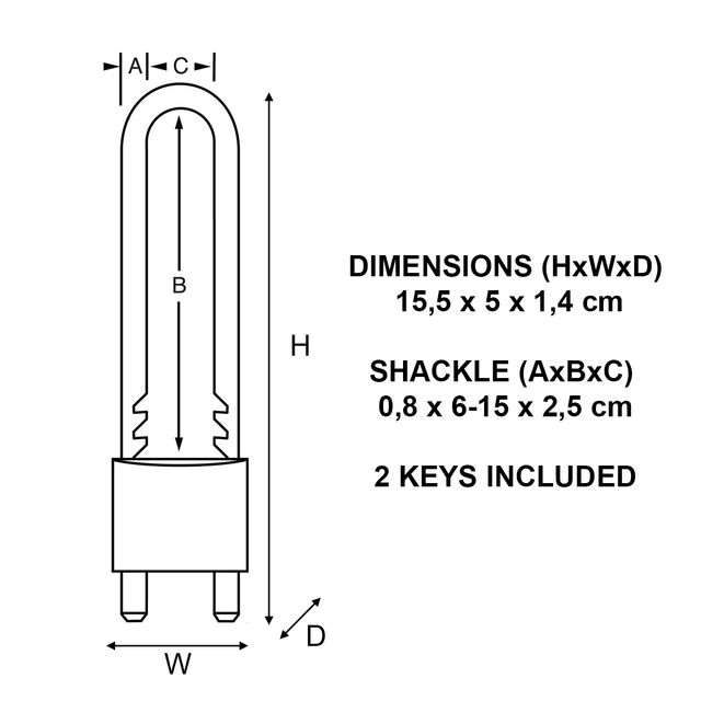 Hangslot MasterLock verstelbaar messing 50mm — afbeelding 3