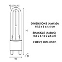 Hangslot MasterLock verstelbaar messing 50mm — afbeelding 3