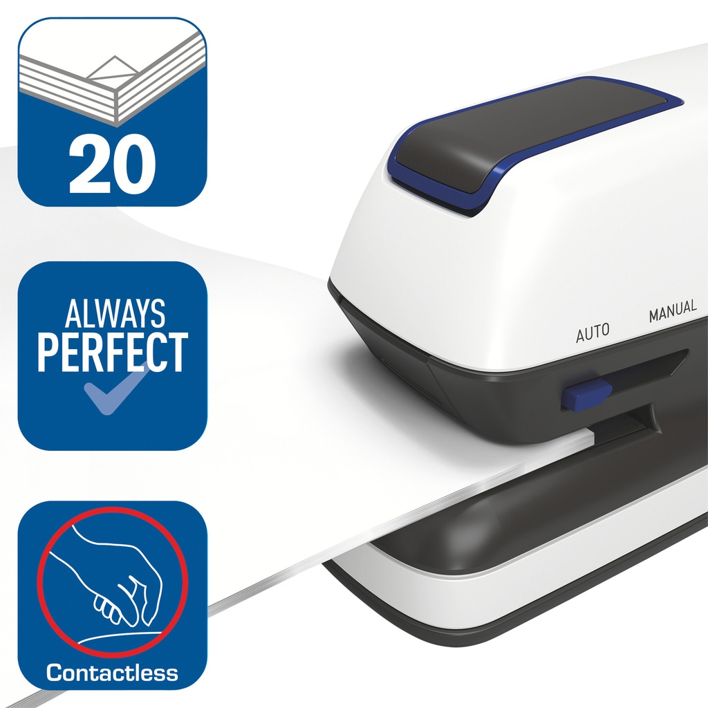 Nietmachine elektrisch Rapid Optima Grip 20vel wit/zwart — afbeelding 4