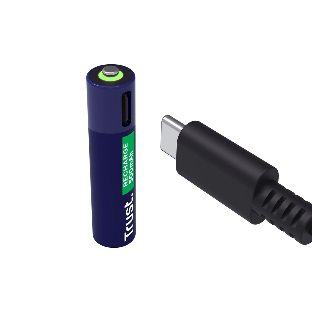 Batterij Trust USB-C oplaadbaar AAA 2 stuks — afbeelding 2