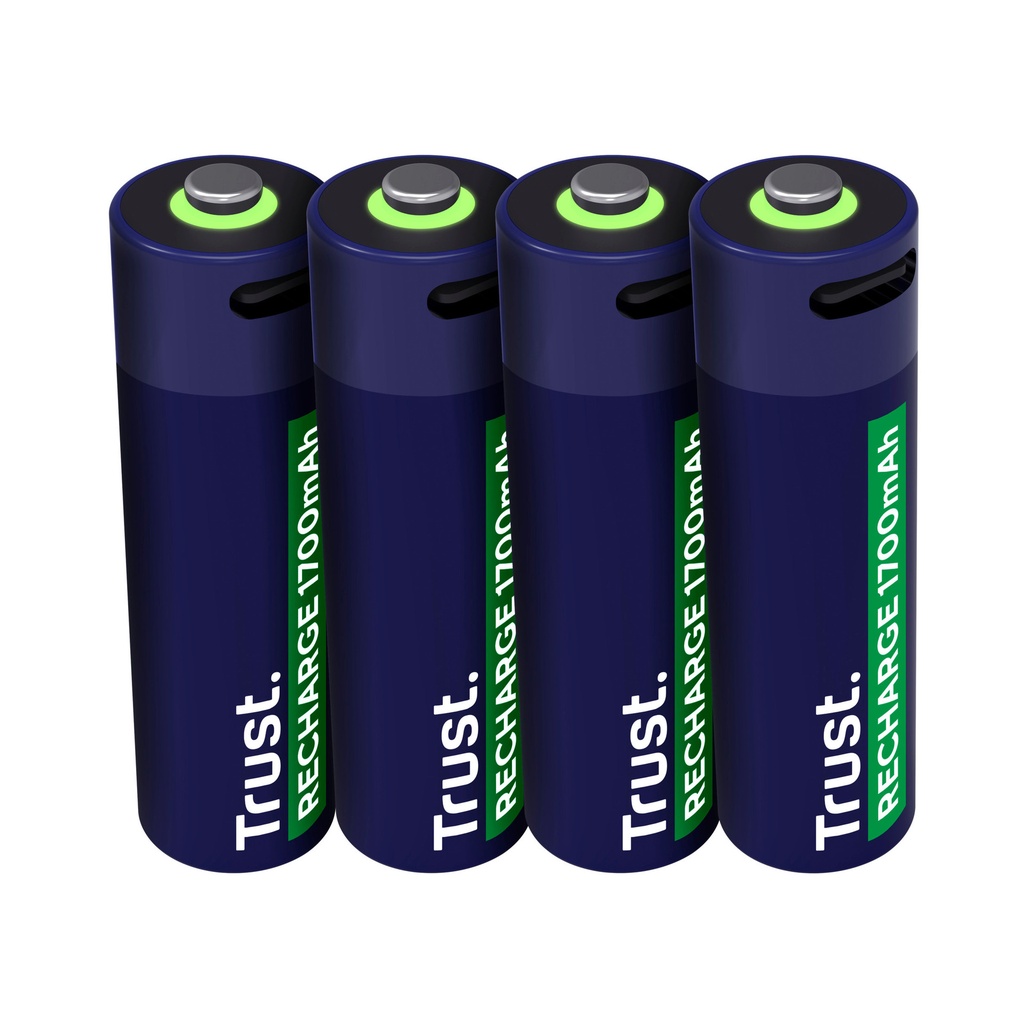 Batterij Trust USB-C oplaadbaar AA 4 stuks — afbeelding 2