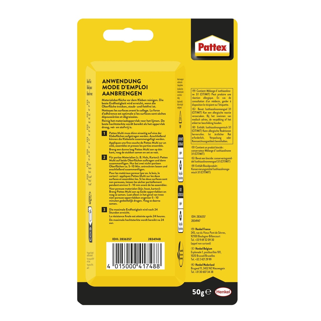 Alleslijm Pattex Multi tube 50gram op blister — afbeelding 3