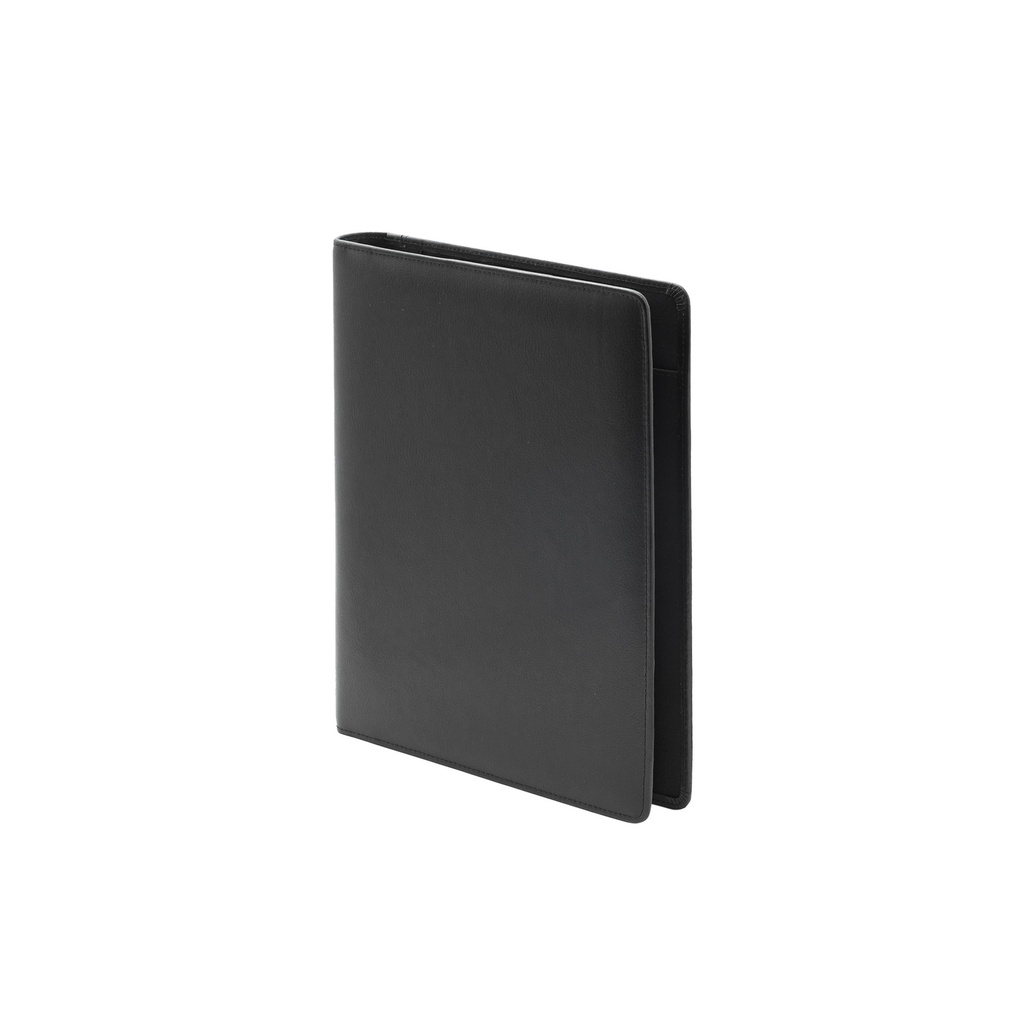 Schrijfmap van der Spek A4 4R 25mm O-mech leer met nerf zwart — afbeelding 2