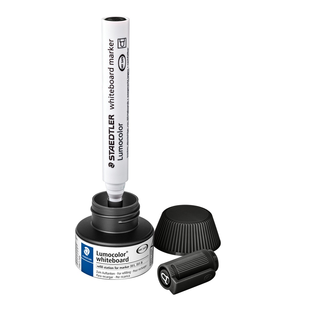 Viltstiftvulling Staedtler Lumocolor whiteboard 30ml zwart — afbeelding 2