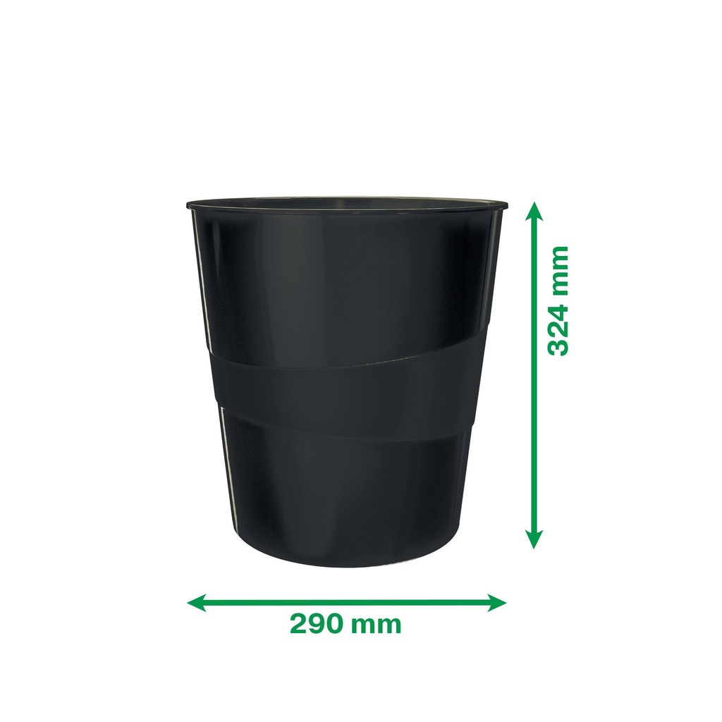 Papierbak Leitz Recycle 15 liter zwart — afbeelding 2