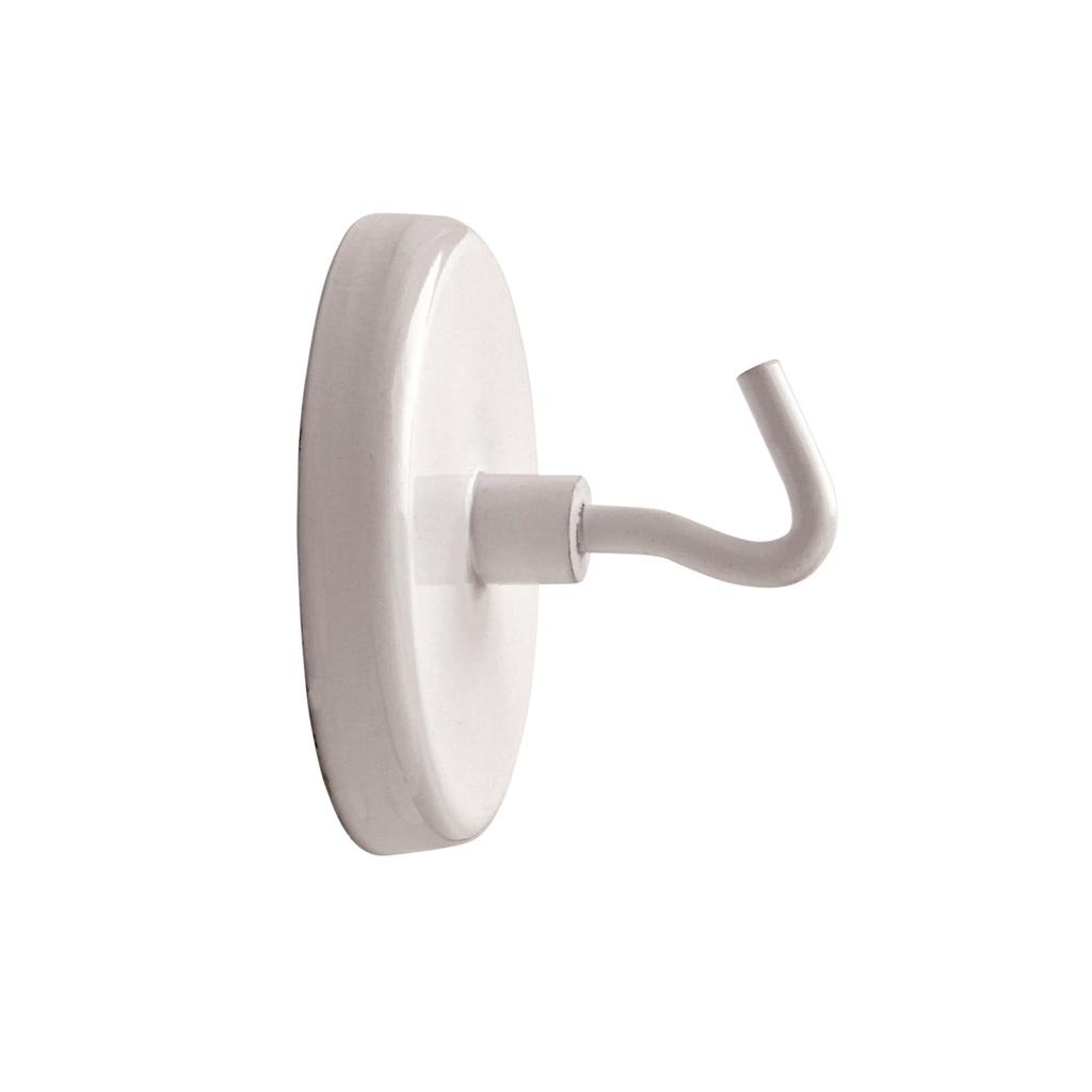 Magneet met haak MAUL 47mm trekkracht 12kg wit 5 stuks — afbeelding 2