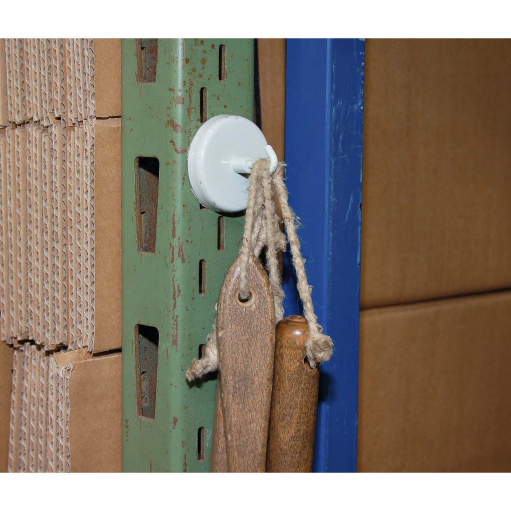 Magneet met haak MAUL 47mm trekkracht 12kg wit 5 stuks — afbeelding 5