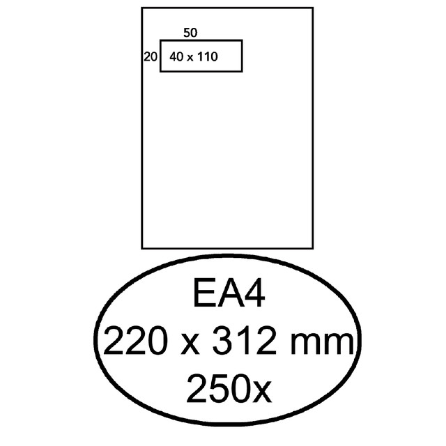 Envelop Hermes akte EA4 220x312 vl zk 250st wt