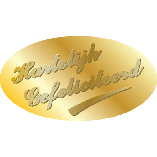 [971930] Etiket Haza Hartelijk gefeliciteerd gd/gd
