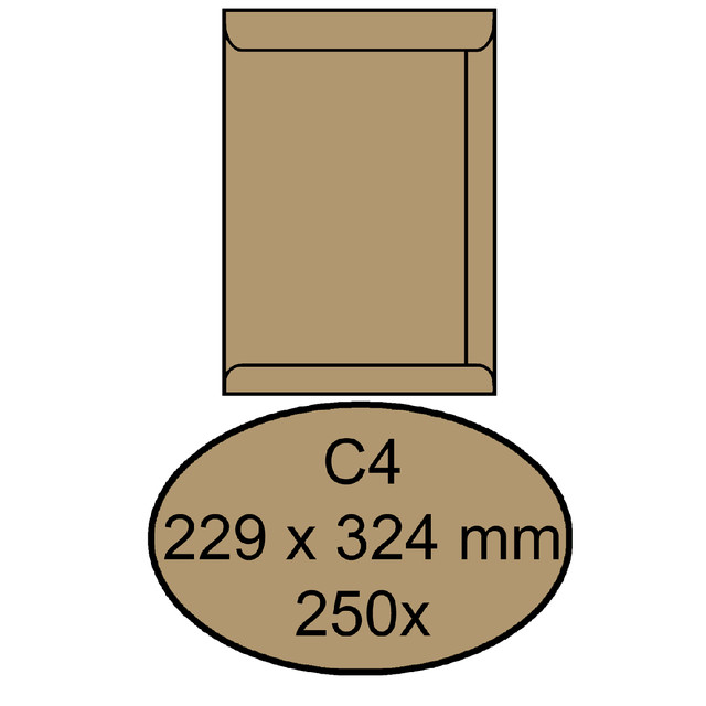 Envelop Quantore akte C4 229x324 90gr bruinkraft