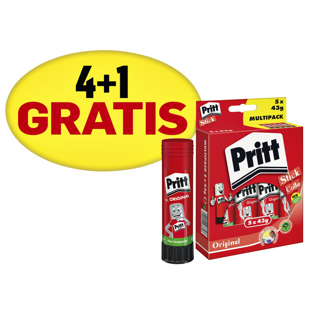 [1445029] Lijmstift Pritt Stick Original 43gr promo 4+1