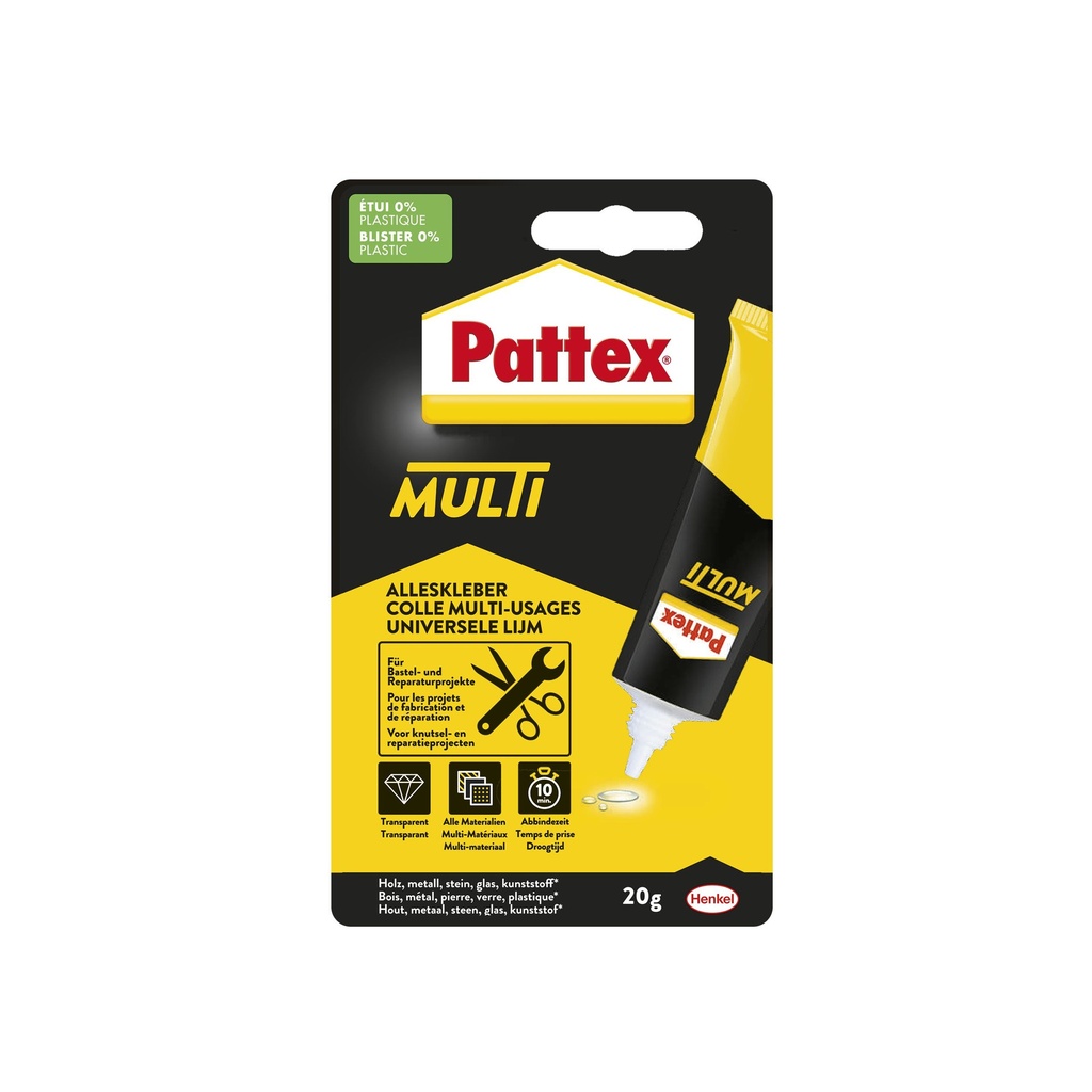 [2836358] Alleslijm Pattex Multi tube 20 gram op blister