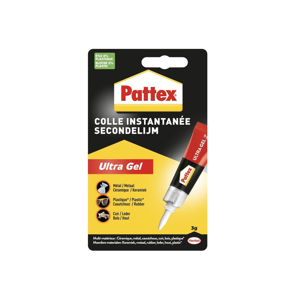 [2902458] Secondelijm Pattex Ultra GEL tube 3gr blister