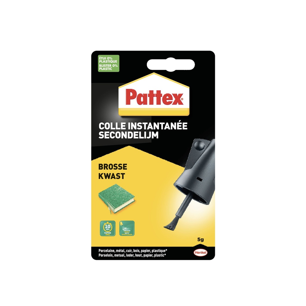 [2898242] Secondenlijm Pattex met kwast flacon 5gr blister