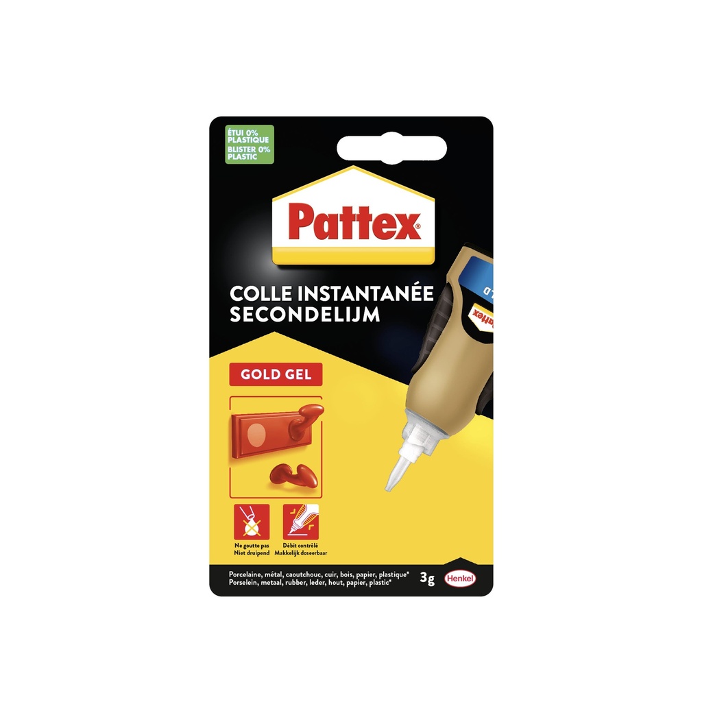 [2898210] Secondelijm Pattex Gold GEL tube 3 gram op blister
