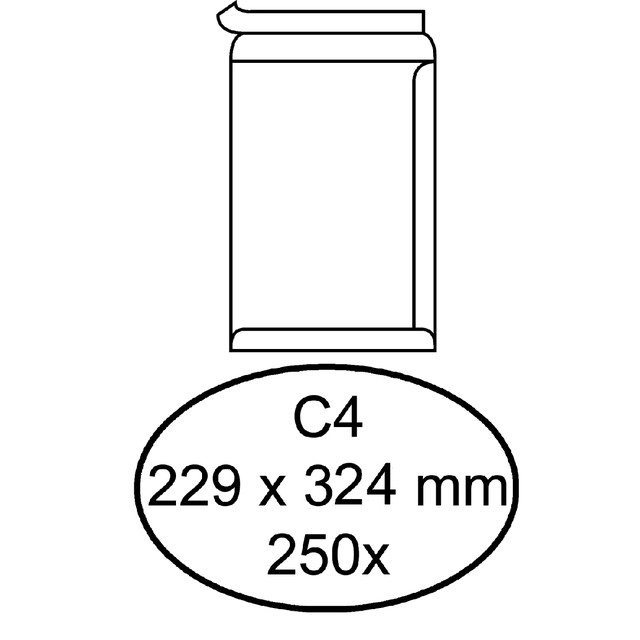 Envelop Hermes akte C4 229x324 zk 250st wit
