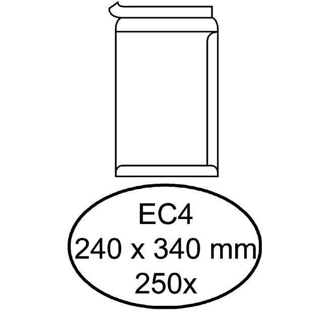 [EC4AHE120S] Envelop Hermes akte EC4 240x340 zk 250st wit