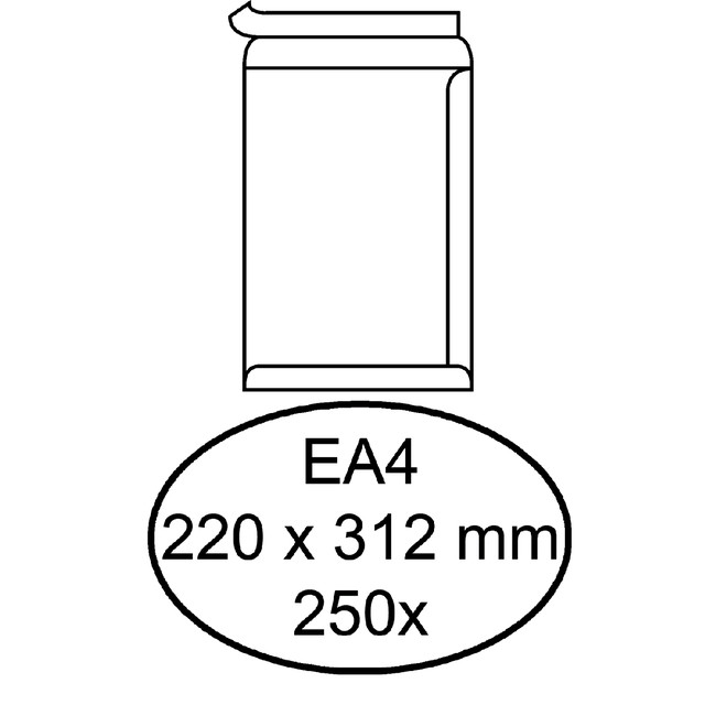 Envelop Hermes akte EA4 220x312 zk 250st wit
