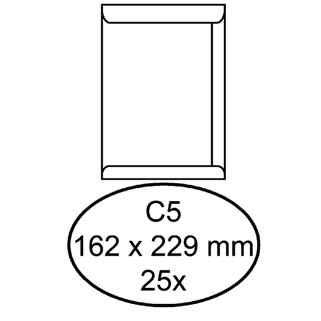 [XO QUA STOR3125] Envelop Hermes akte C5 162x229 zk 25st wit