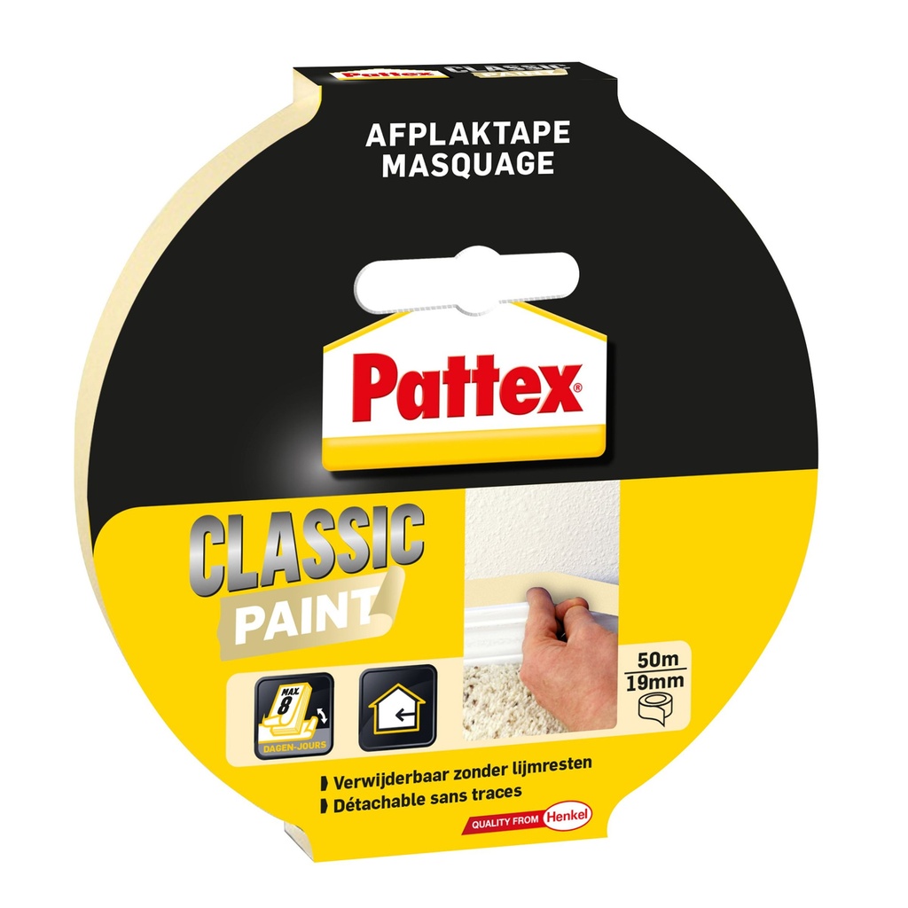 [773364] Afplaktape Pattex Classic 19mmx50m creme