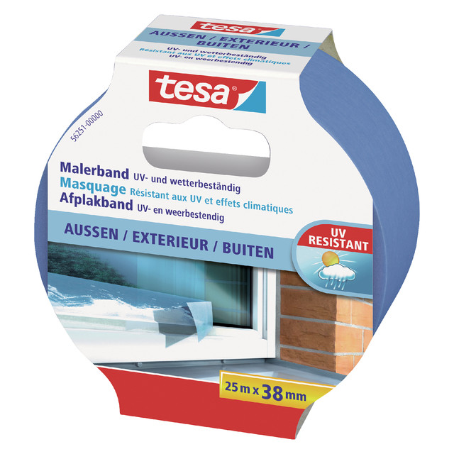 Afplaktape tesa Prof outdoor 25mx38mm blauw