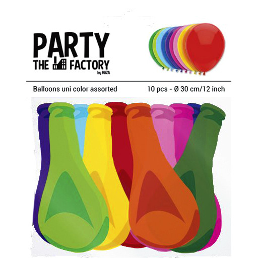 [442399] Ballon Haza uni 30cm 10 stuks assorti