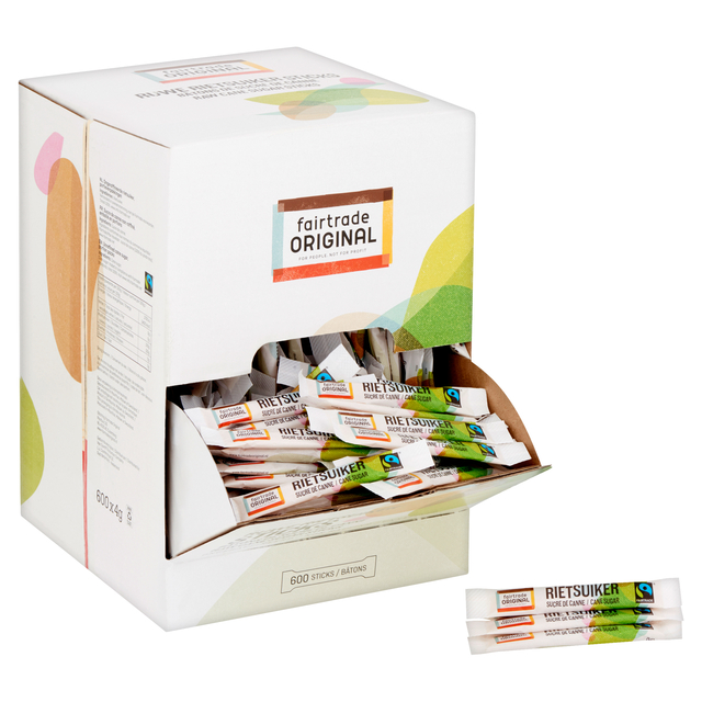 [60112931] Rietsuikersticks Fairtrade Original 600 stuks